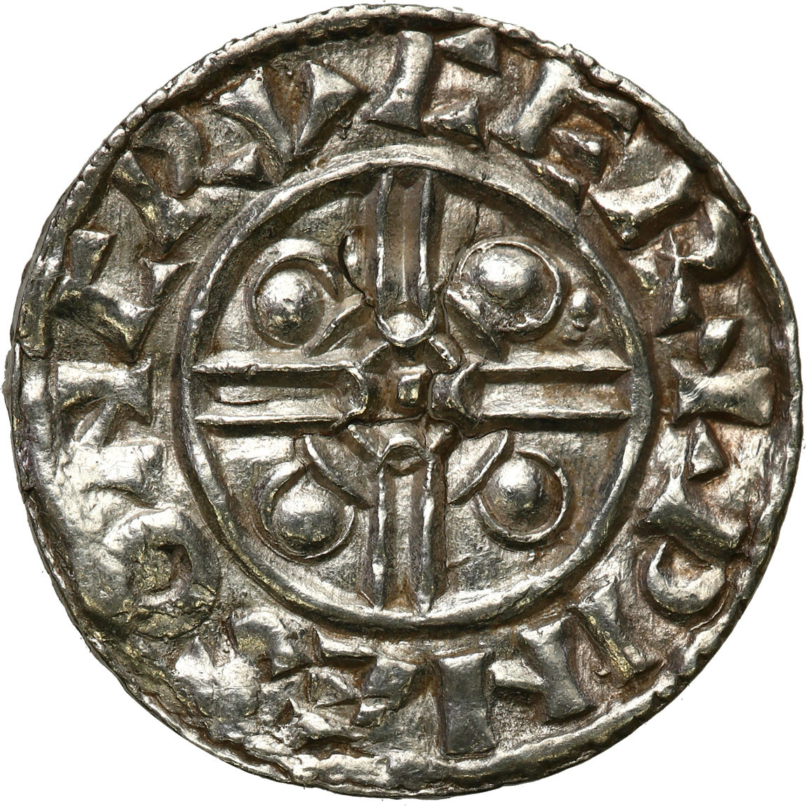 Anglia. Knut (1016-1035). Denar typu Pointed Helmet